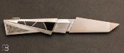Couteau "Bauhaus" Penn shell / Météorite et Or 18K de Ken Steigerwalt