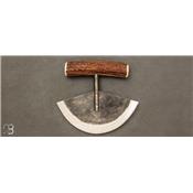 Couteau Ulu bois de cerf par Laurent Gaillard