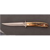 Stag antler hunting fixed-blade knife by William Gordon Defreest