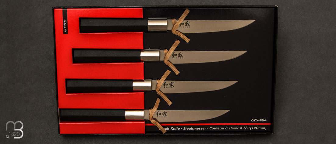  Coffret de 4 couteaux Japonais KAI Wasaki Black - Steak 11 cm - 67S-404