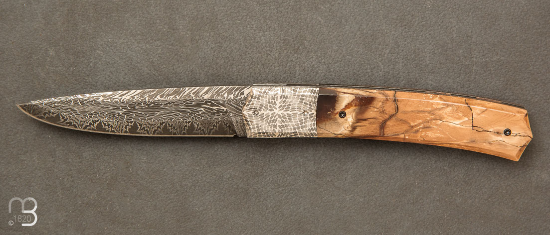 Couteau Ivoire de mammouth et damas
