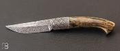 Couteau " 1515 pièce unique " par Manu LAPLACE - Mammouth et damas