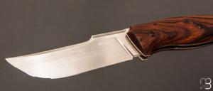   Couteau  "  Blackstar " de collection par Olivier Ouertal - Bois de fer et lame RWL34