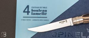 Coffret 4 Couteaux table Opinel Bouleau lamellé