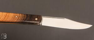    Canif Sheffield "Clip blade" pliant fait main par Bastien Toubhans - Wengé et RWL34
