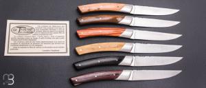 Coffret de 6 couteaux de table LE THIERS manches bois assortis par Chambriard