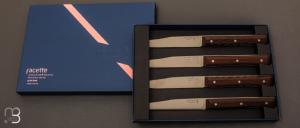 Coffret de 4 couteaux de table Facette Opinel en frne sombre