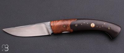   Couteau " 1515 collection Zulu " par Manu Laplace - Loupe de Thuya et ébène