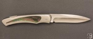    Couteau " 1820 Berthier " interframe par Charles Bennica - Nacre noire et Damas
