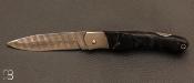 Couteau " 1820 Berthier " par Charles Bennica - Loupe de peuplier et Damasteel