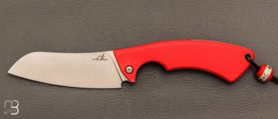  Couteau "  3 doigts " de poche Piémontais par Albin Deloison - G10 rouge