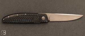    Couteau de poche 450# par Des Horn - Fibre de carbone et lame en Nitrobe 77