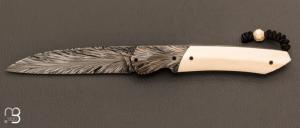 Couteau " Balrog L Slim " par Florian Keller - Mammouth et damas plume