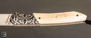    Couteau " Balrog L Slim " par Florian Keller - Ivoire de phacochère et RWL34