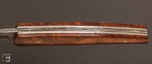 Couteau " custom " Bois de fer d'Arizona et damas San-Maï Carbone Cuivre par Alain & Joris Chomilier