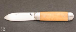 "Bulldog" custom knife by Laurent Gaillard - Boxwood / 14C28N