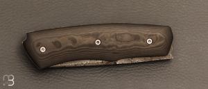  Couteau " Brimbelle " custom par Louis Contat - Fibre de carbone et damas de Nicolas Mestrallet