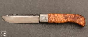  Couteau " Le Bugiste " Frêne par Frédéric Maschio - Lame guillochée