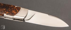   Couteau " Canif dodu " pompe avant custom de Florent Dall'ava - Loupe d'érable stabilisée