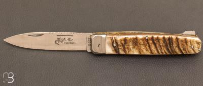 Couteau  "  Chasse Hallali  " 14 cm - corne de Bélier par Douris-Chastel