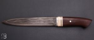    Couteau " Chasse Kriss " de Jean Paul Sire - Cocobolo et Damas