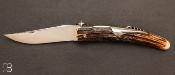 Couteau de chasse Cornillon 2 pièces 19 CM Bois de cerf par J. Mongin
