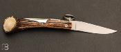 Couteau Couronne 12 cm Bois de cerf par J. Mongin
