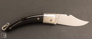     Couteau "Crossette" par Jean-Michel Remaud - 12c27 et corne noire