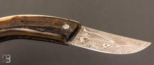 Couteau  " Curni lame damas " par Alexandre Musso