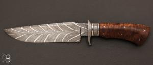 Couteau "  Damas Torsadé plume  " droit par Anthony Brochier