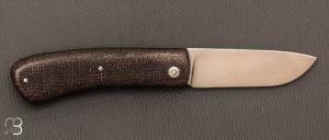    Couteau  " Le Dodu  " à cran plat par Frédéric Maschio - Micarta jute et C130