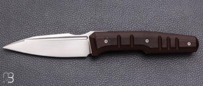  Couteau " Dressytak " custom de GTKnives - Thomas Gony - RWL34 et Antique Dark Layered Bakelite