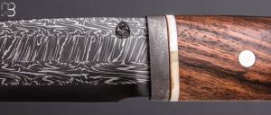     Couteau Droit par Jean Paul Sire - Noyer et Damas multi-barreaux