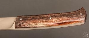   Couteau " Drop " slipjoint  custom par Raphaël Durand - Os de girafe et RWL34