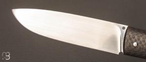 Couteau " Drop " slipjoint  custom fibre de carbone et RWL-34 par Raphaël Durand