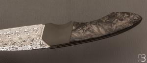    Couteau  "  Duc9  " custom par Nicolas Kowal - Fibre de carbone et la en Damasteel® Aegir