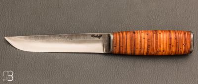 Couteau " F " droit en ecorce de Bouleau de Frédéric Maschio
