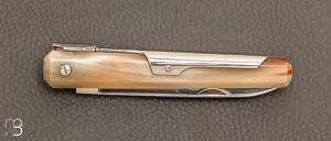 Couteau de poche Facette 10 cm corne blonde par J. Mongin