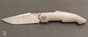  Couteau " Frame-lock " custom par Romain Lopez - Titane et Damasteel