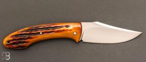     Couteau " Frelon " custom par Raphaël Durand - Jigged bone et lame en RWL34