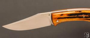     Couteau " Frelon " custom par Raphaël Durand - Jigged bone et lame en RWL34