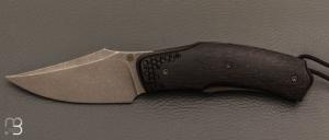  Couteau  " Front-flipper custom " par Fabrice Delbart - Hêtre noir stabilisé et lame en RWL34