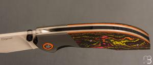   Couteau  "  Ghost " custom de Stéphane Sagric - Fatcarbon / Zirconium et RWL34