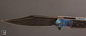   Couteau " Gitano Custom " pliant de Gudy van Poppel - Fibre de carbone et Böhler N690