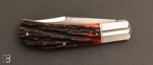    Couteau " Grand Lanny's clip " de Ken Steigerwalt - Amber Stag et RWL34