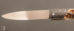    Couteau " Harpo " custom par Anthony Brochier - Bois de cerf et RWL34
