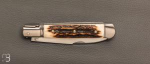   Couteau " Issoire " custom de Jérôme Bellon - Bois de cerf et RWL34