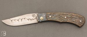  Couteau " Jack " pliant par Tanguy Coillot - Laiton sculpt et lame en C130