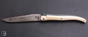  Couteau " Laguiole 13 cm" par Rozelier Fabien Ty Coutelier - Ivoire de phacochère et lame 90Mcv8