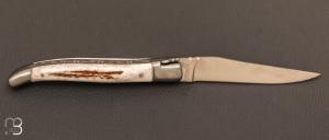 	Couteau Laguiole Aubrac 12CM Bois de cerf et lame en acier inoxydable 